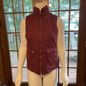 Maroon and gold metal quilted vest